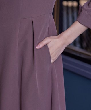 Tiaclasse 【ダブルストレッチ・洗える】フレアワンピース ピンク