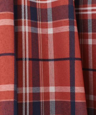 ANY 【ウエストゴム】イージーケアチェック スカート オレンジチェック