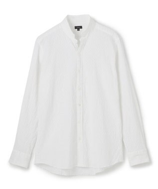 JOSEPH HOMME トライジャガードストレッチ　ウィングカラーシャツ ホワイト系