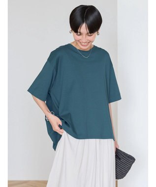 AMERICAN HOLIC 抗菌防臭＋接触冷感クルーネックカットプルオーバー Blue Green