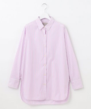 UNFILO 【洗える】イージーケア オーバーシャツ ピンク