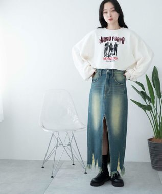 WEGO ヴィンテージライクショートスウェット オフホワイト