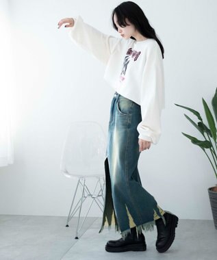 WEGO ヴィンテージライクショートスウェット オフホワイト