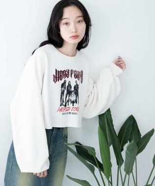 WEGO ヴィンテージライクショートスウェット オフホワイト