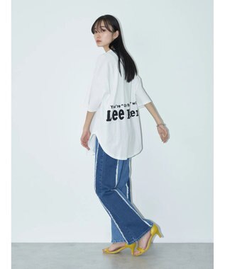 earth music&ecology Ｌｅｅ×ｅ．ｍ．ａ．ｅ　切替デニムフレアパンツ Indigo