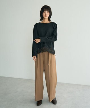 YECCA VECCA レースヘムニット Black