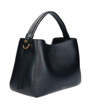 INTER-CHAUSSURES 【LORISTELLA】ミディアムサイズレザーハンドバッグ ブラック