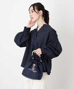 MOONBAT POLO RALPH LAUREN(ポロ ラルフローレン) FLAG BEAR ポロベア ショルダー レインバッグ 無地 刺繍 傘袋 ネイビーブルー