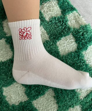 WEGO 底パイル刺繍デザインソックス（丈14㎝） 柄2
