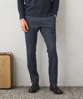 JOSEPH ABBOUD 【ウエストも伸びる】ツィーディージャージーストレッチ パンツ ブルー系