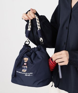 MOONBAT POLO RALPH LAUREN(ポロ ラルフローレン) FLAG BEAR ポロベア ショルダー レインバッグ 無地 刺繍 傘袋 ネイビーブルー