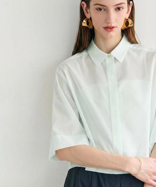 BEIGE， BAC / コットンシアー ショートレングスシャツ