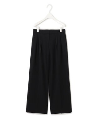 ICB 【洗える】T/Rドライギャバ  ワイドストレートパンツ ブラック系