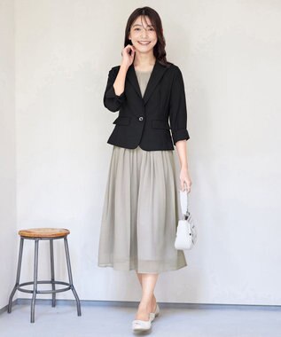 Tiaclasse 【吸水速乾・接触冷感・UVケア・防シワ・洗える】カチオンテーラードジャケット ブラック