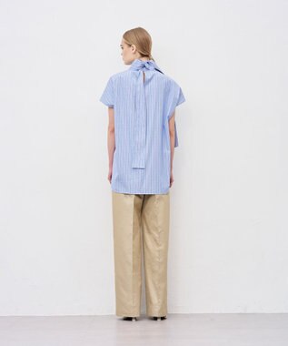 uncrave THOMAS MASON ボウタイブラウス ブルーストライプ