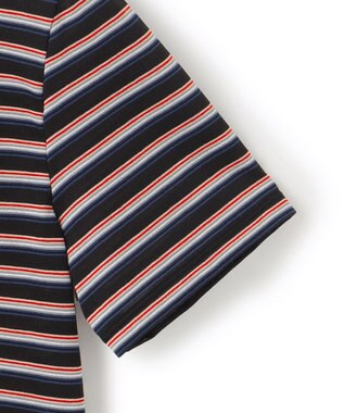 ICB L 【洗える】 シアーマルチボーダー カットソー モノトーンベース系