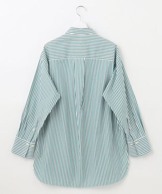 UNFILO 【洗える】イージーケア オーバーシャツ グリーン×ホワイト