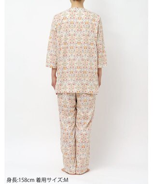 WACOAL パジャマ 綿100%(本体) 天竺素材 ミントン 7分袖 長袖 長ズボン レディース NDT266 /ワコール クリーム