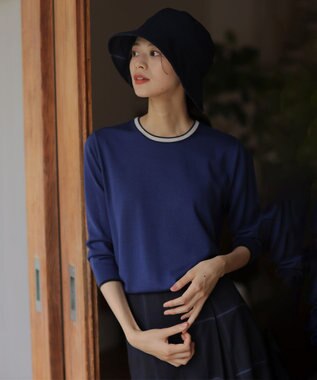 J.PRESS LADIES 【洗える・UV・畳める】Check バケット ハット ネイビー系