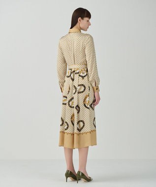 GRACE CONTINENTAL プリントミリタリードレス ベージュ