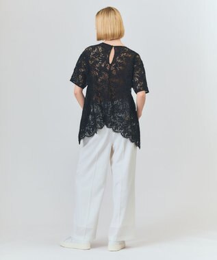 GRACE CONTINENTAL バックレース天竺トップ ブラック