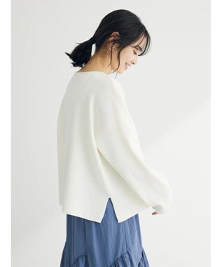 Green Parks 洗える　ボートネックニットプルオーバー Off White