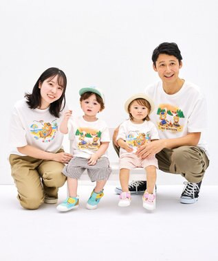 MIKI HOUSE HOT BISCUITS 【家族でおそろい】【155-185cm】アウトドアデザイン(大人用) 半袖Tシャツ ブルー