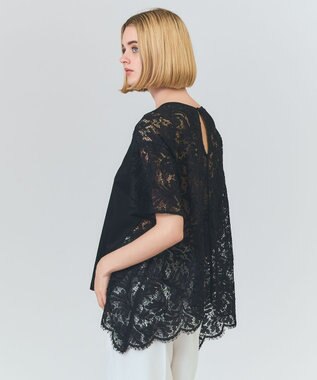 GRACE CONTINENTAL バックレース天竺トップ ブラック