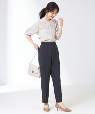 ANY SIS L 【接触冷感＆UVカット】サラキレイ テーパードパンツ ネイビー