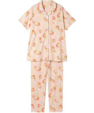 Wing パジャマ 5分袖 半袖 長ズボン 綿混(本体) 天竺素材 レディース EP8077 ウイング／ワコール オレンジ