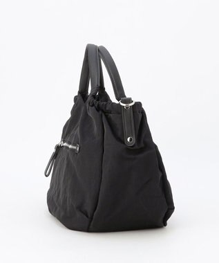 LA BAGAGERIE 【MONICA】サイドギャザー2WAYトートバッグ Mサイズ ブラック