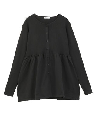 CRAFT STANDARD BOUTIQUE ポリエステルペプラムチュニック Black