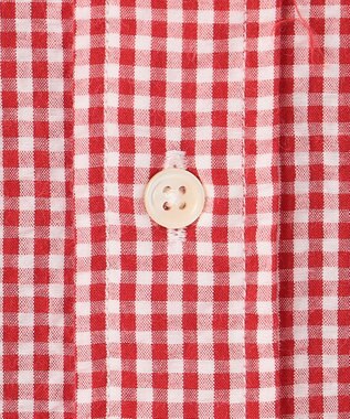J.PRESS MEN オーガニックコットンサッカーギンガムチェックシャツ レッド系3