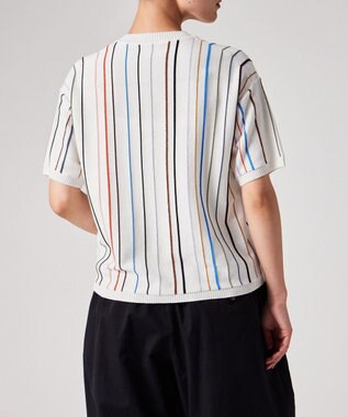 Paul Smith マルチカラーライン 半袖ニット オフホワイト