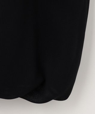 自由区 【洗える/ベーシックカラー】ロイヤルシフォン プルオーバー カットソー ブラック系