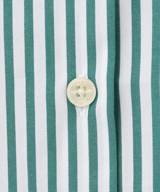 UNFILO 【洗える】イージーケア オーバーシャツ グリーン×ホワイト