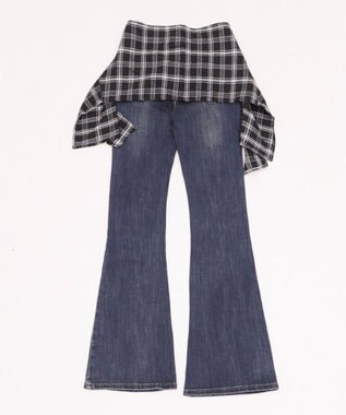 WEGO フェイクスリーブフレアデニム デニム中濃色