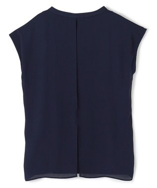 BEIGE， 【WEB限定・洗える】MELISSA / バックシフォンスキッパー半袖トップス Navy