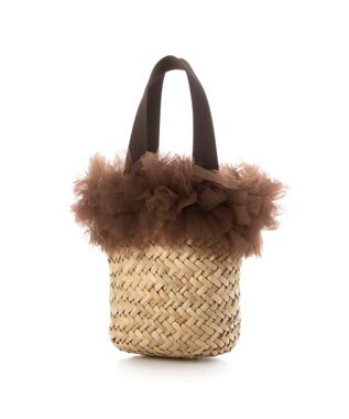 UNBILLION カカトゥ kakatoo / チュールフリンジミニ2wayカゴバッグ ブラウン
