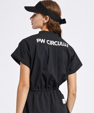 PW CIRCULUS 【高通気 / 軽撥水 / 軽量のDotAir 使用】【WOMEN】バンドカラーワンピ ゴルフウェア レディース ブラック系