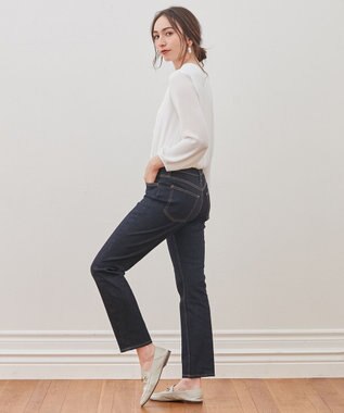 自由区 【WE WANT】365DENIM ストレートスリムデニム パンツ ネイビー系