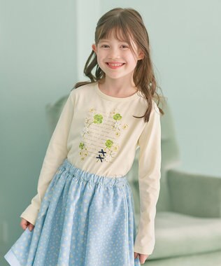 組曲 KIDS 【150-160㎝】オシバナクローバー Tシャツ イエロー系