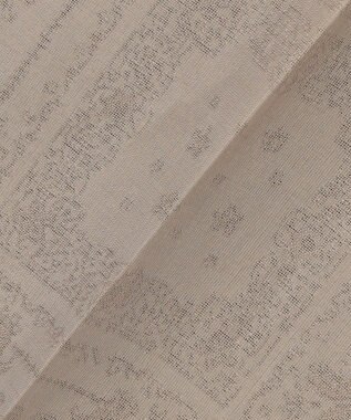 ICB L 【日本製・洗える】ペイズリーレノクロス ワイドストレートパンツ クリームブラウン系