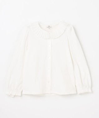 組曲 KIDS 【110-140㎝】プリーツカラー ブラウス オフホワイト系