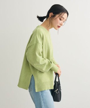 Green Parks ベロアモールリラックスサイズニットプルオーバー Green