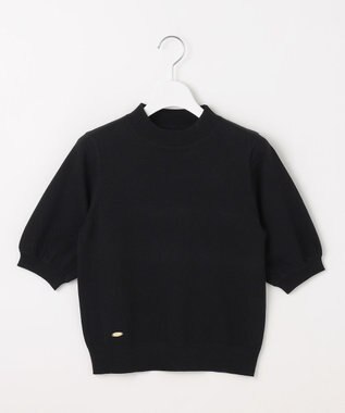 Feroux シャイニーハーフスリーブ ニット ブラック系