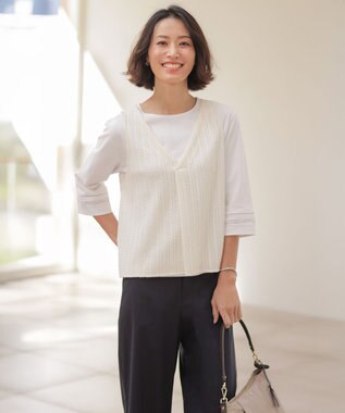 J.PRESS LADIES 【プラスワンアイテムに】ラッセル ビスチェ エクリュ系