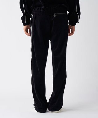 OP／FILA 【Kappa】ワイド ベロアトラックパンツ ブラック