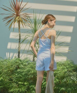 OP／FILA 【Ocean Pacific】シアートップス付き4点セット水着 ベージュ