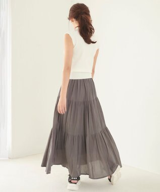 Feroux 【接触冷感】パール付きノースリーブ ニット ホワイト系